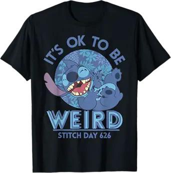 Lilo Stitch Day Its OK To Be Weird Black TShirt S