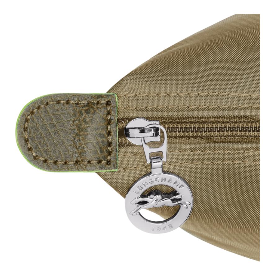 Longchamp Le Pliage Texturiertes Logo Verstellbarer Breiter Schultergurt Rucksack Damenrucksack Artischocken-Grün 10284919M04