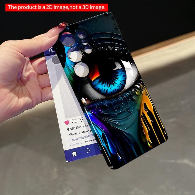 2DFlat Samsung phone case Vibrant Eye Paint Splash Design Applicable to Galaxy S23 S24 S25ULTRA S26 A12 A14 A15 A16 A54 A55