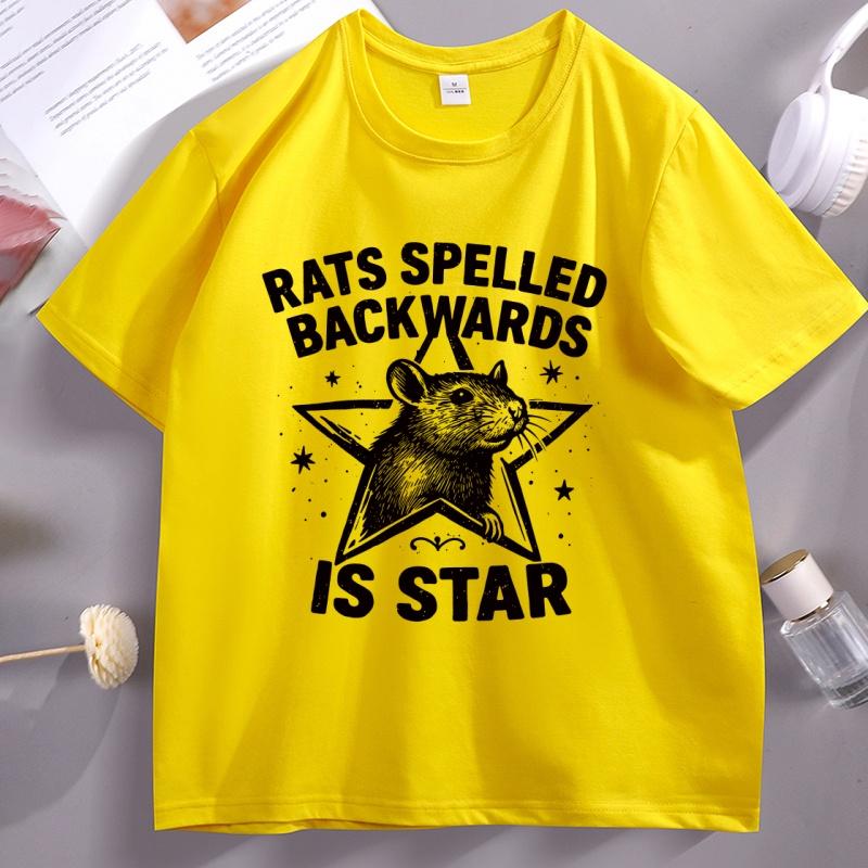 

Rats Spelled Backwards Is Star Tshirt Unisex Funny Rat Tshirt Cotton Short Sleeve Animal T Shirt Printed Graphic Tees Tops 3XL