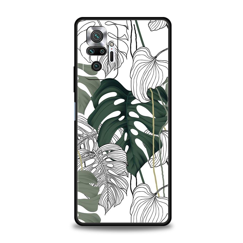 Leaves Monstera Green Phone Case For Xiaomi Redmi Note 14 13 12 Pro Plus 5G 9S 9 10 11 4G 14C 13C 12C 10C 9C 9A Soft Cover