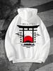Men's Autumn Winter Tokyo Skyline Graphic Hoodie - Japanese Torii Gate & Rising Sun Design, Relaxed Fit Casual Pullover