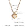 Elegant Personalized Double Heart Pendant Titanium Steel Necklace for Women