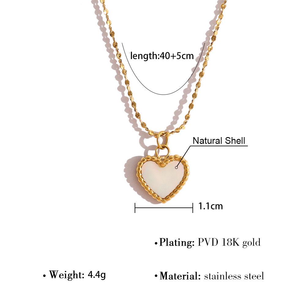 Elegant Personalized Double Heart Pendant Titanium Steel Necklace for Women
