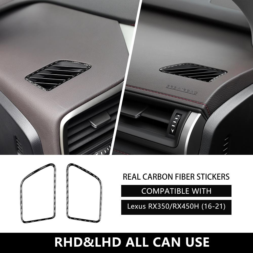 

Real Carbon Fiber For Lexus RX350 RXH450 2016 2017 2018 2019 2020 2025 Car Air Outlet Vent Sticker Interior Trim Accessories