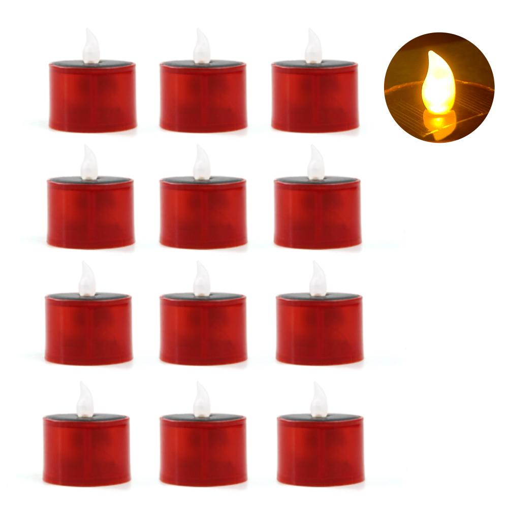 Solar Led Candles Simulation Flameless Outdoor Rechargeable Candles Waterproof Terrace Lamp for Garden Party Halloween Decor