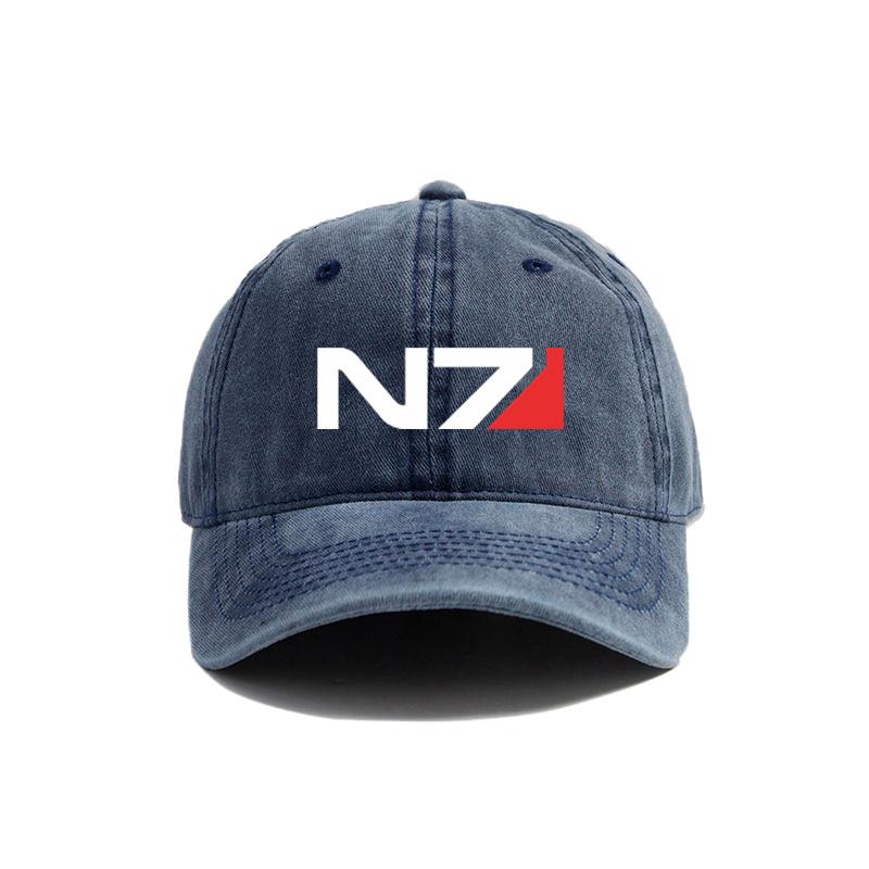 Mass Effect N7 Baseball Caps Distressed Hats Cap Unisex Women Retro Outdoor Summer Adjustable N7 Hats MZ-010