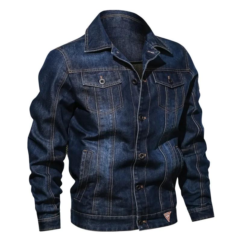 Erkek Düz Kot Ceket İlkbahar Sonbahar Rahat Slim Fit Bomber Ceketler Erkek Kot Ceket Dış Giyim Erkek Kovboy Büyük Beden