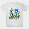 Herren Schwarzes T-Shirt mit Aufdruck Kang-Man Und Kodos Sidekick No-Cut Transferpapier Druck Baumwoll-T-Shirt