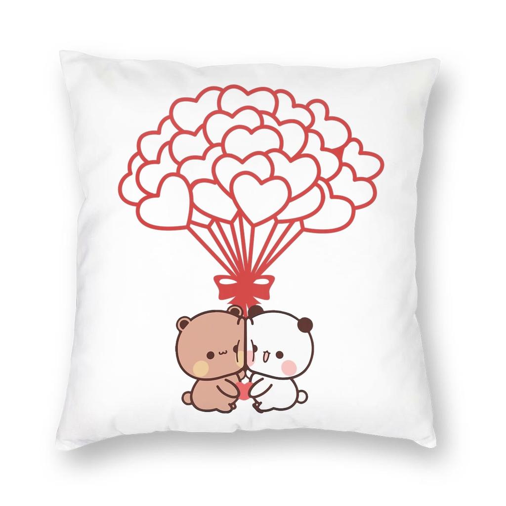 Bear Cartoon Cute Bubu Dudu Pillowcase Printing Polyester Cushion Cover Decorative Throw Pillow Case Cover Home Zipper 45*45Cm