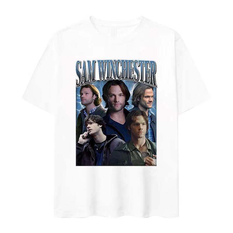 Tv Series Sam Dean Winchester Graphic T Shirts Unisexs Retro High Quality Fashion TShirt Casual Cotton Tees Streetwear