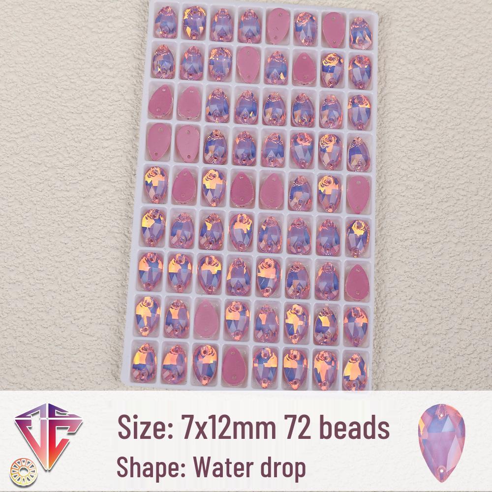 Fluoreszierende Mokka-Tropfen-Strassperlen - Handgefertigte DIY Zwei-Loch Flatback-Accessoires