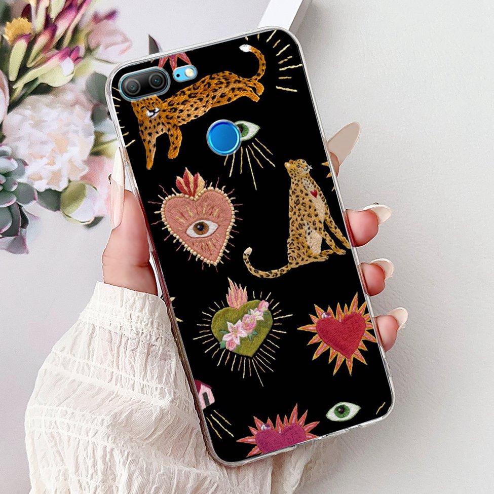 Clear For Honor 9 Lite Case Cute Cat Luxury Fashion Flowers Cool Boys Soft Bumper Cover For Honor 9Lite LLD-L21 Phone Case 5.65"