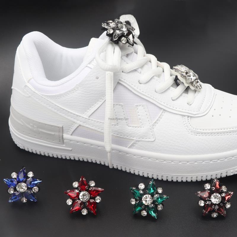 Colorful Gems Shoe Charm Fashion Rhinestones Sneaker Charms Girl Gift Shoe Decoration Af1 DIY Shoelaces Buckles Shoes Accesories