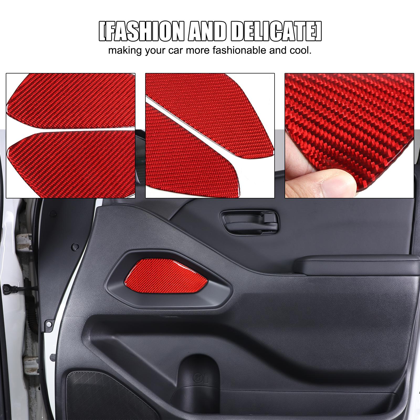 Red Carbon fiber Interior Door Panel Trim Sticker For Nissan Frontier 2024-2025