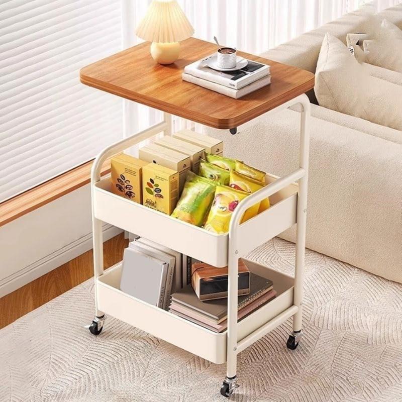 3 Tiered Metal Rolling Storage Cart With Lockable Wheels For Kitchen Bathroom Office Home Organization And Space Saving