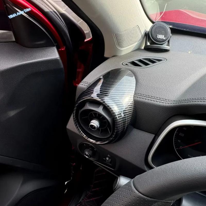 LHD RHD ABS Carbon Fiber Front Side Dashboard Air Conditions Outlet Cover AC Vent Frame Trim For MG ZS EV 2018 - 2024 Interior