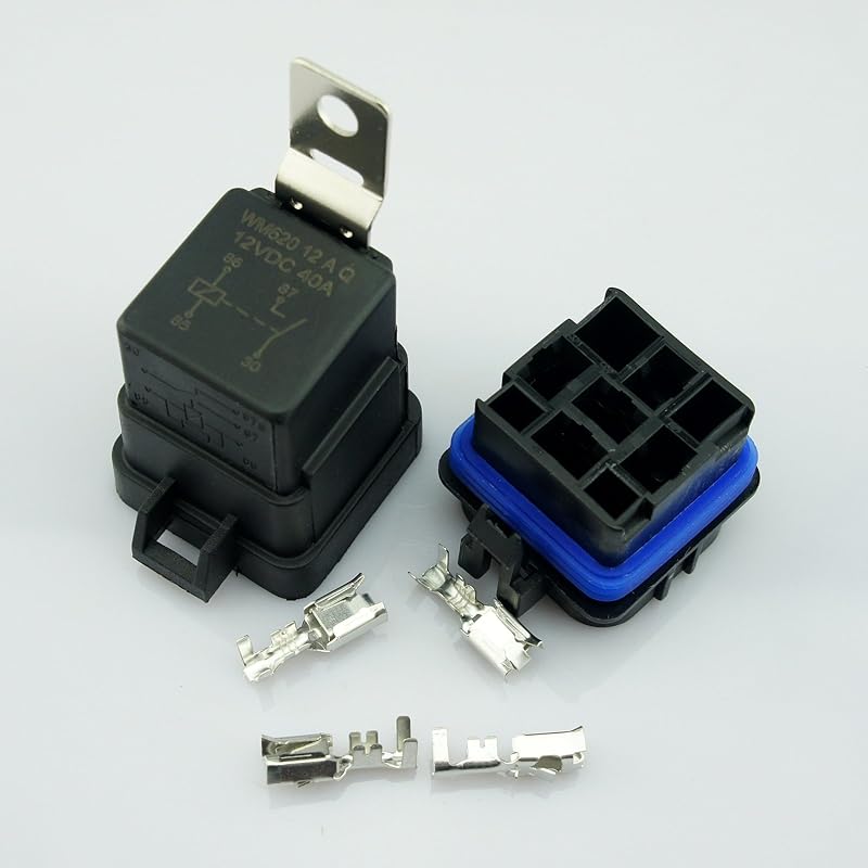 DC 12V 40A Universal Car Vehicle Waterproof Sealed Integrated Relay Kit & Base (4-Pin Relay) 4-Pin Relay