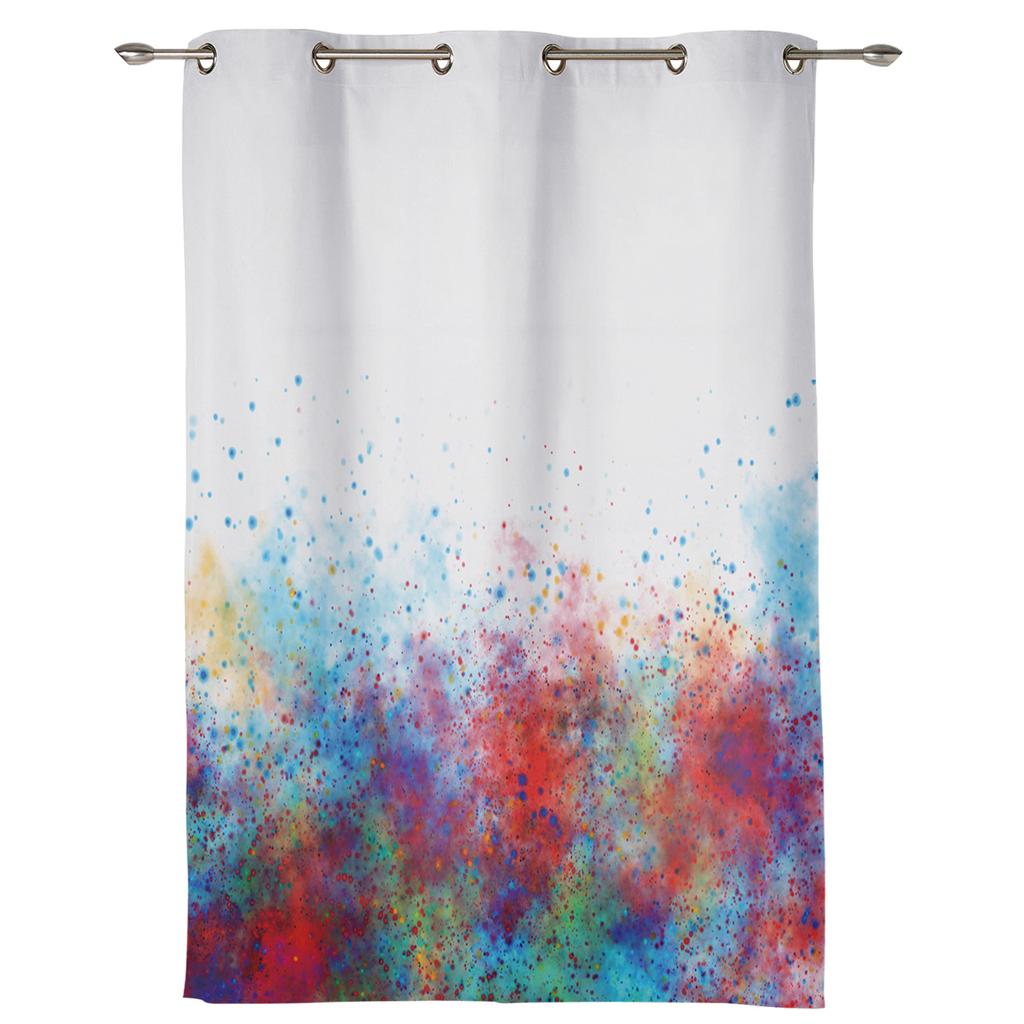 Bedroom Kitchen Curtain Abstract Color Paint Window Curtains Curtains for Living Room Decorative Items