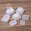 Rectangle Transparent Storage Box Flip Cover Sewing Storage Box Hair Clips Boxes  Craft Supplies