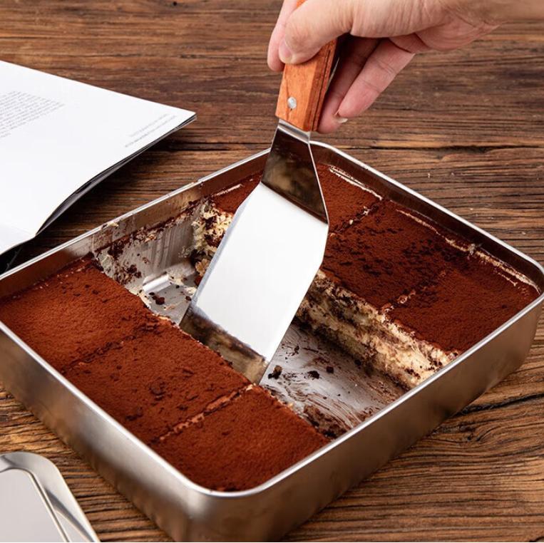 Stainless Steel Cake Spatula With Wooden Handle Cheese Shove Pizza Shovel Spatula For Cake Pizaa Baking Spatula Baking Tools