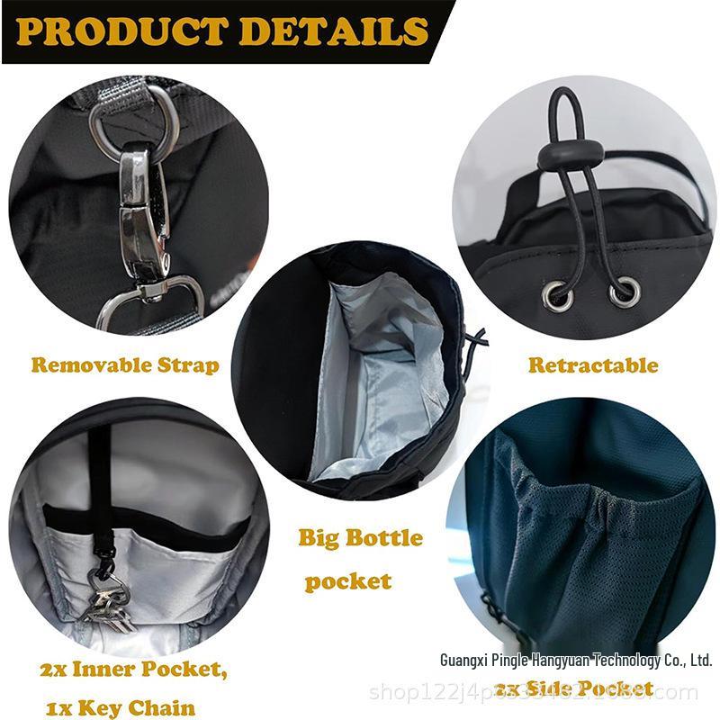 Magnetic Fitness Crossbody Water Bottle Bag - Large Capacity Storage Pouch for Men and Women