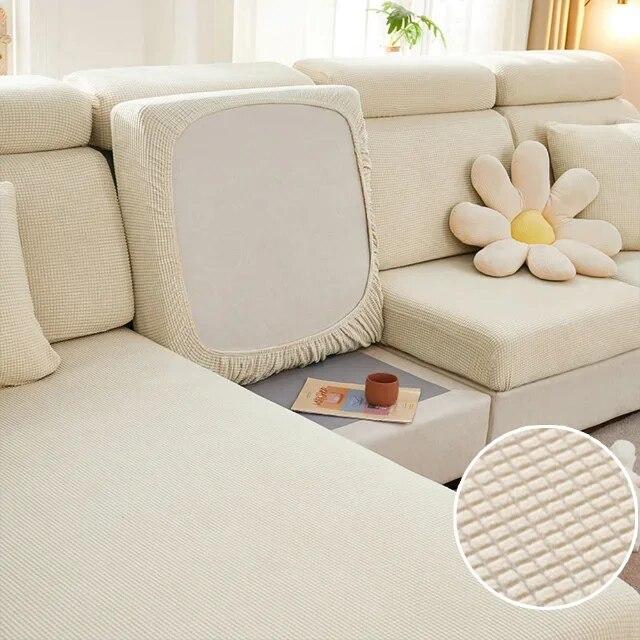 Jacquard Sofa Seat Cover Plain Stretch Couch Cushion Case Folar Fleece Solid Sofa Covers Living Room Sofa Furniture Protector