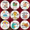 Baby's Double Full Month Happy Sticker for Birthday Party Favors, Gift Bags, and Kindergarten Teachers