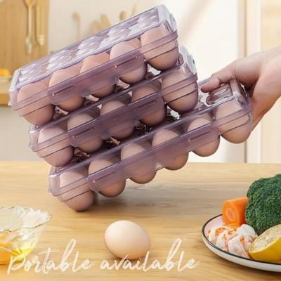 Egg Holder Plastic Egg Storage Box Egg Organizer for Fridge Portable  Tray with Lid for Refrigerator Camping Hiking Outdoor