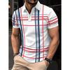 Stylish Plaid Short Sleeve Polo Shirt, Ideal for Daily Casual Outfits.