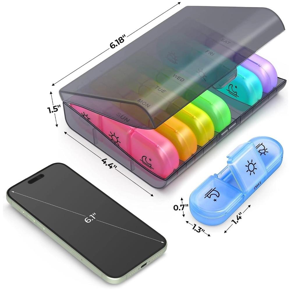 New Hot Portable Premuim Weekly Pill Organizer Box Cases Storage 7 Day 3 Times A Day Container for Medicine Vitamins Fish Oils