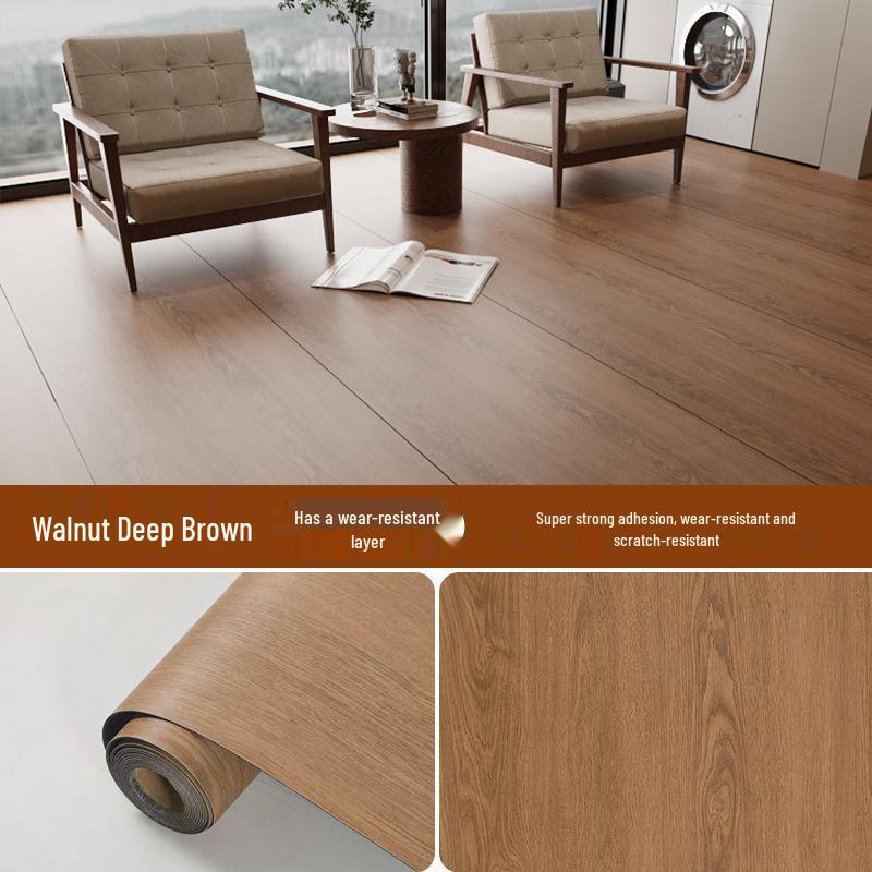 Thickened Waterproof Wood Grain Non-Slip Floor Sticker: Durable, Self-Adhesive Decoration for Living Room
