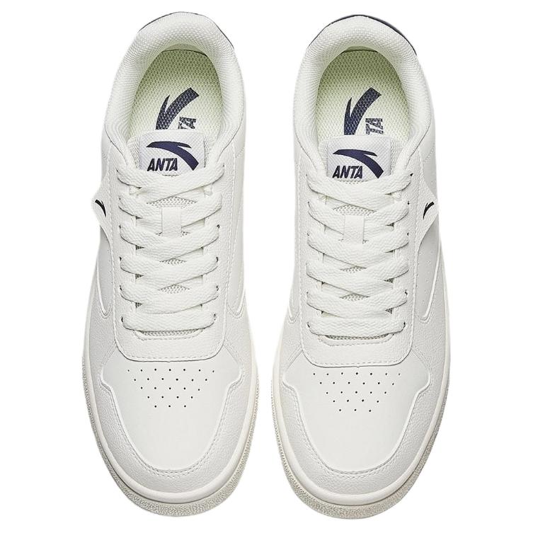 Anta Versatile Simple Comfortable Non-Slip Lightweight Low-Top Skate Shoes Women Sneaker White Blue 122518015R-2