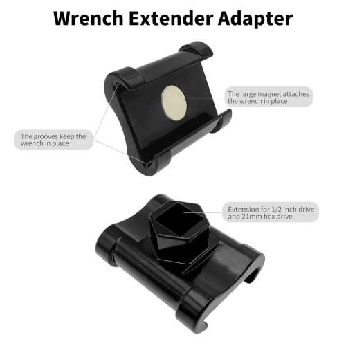 LOUJIN Wrench Extender Adapter with Mangett, Compatible with 1/2" Drive & 21mm Hex Drive, Upgraded Wrench Extension for Mechanics, Torque Multiplier T