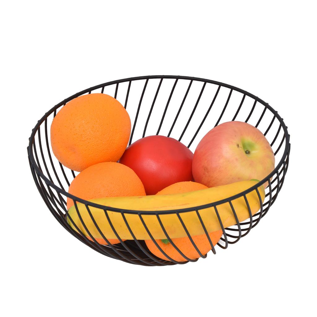 Fruit Bowl Iron European Style Simple Antiskid Design Carry Easily Household Fruit Basket for Snack