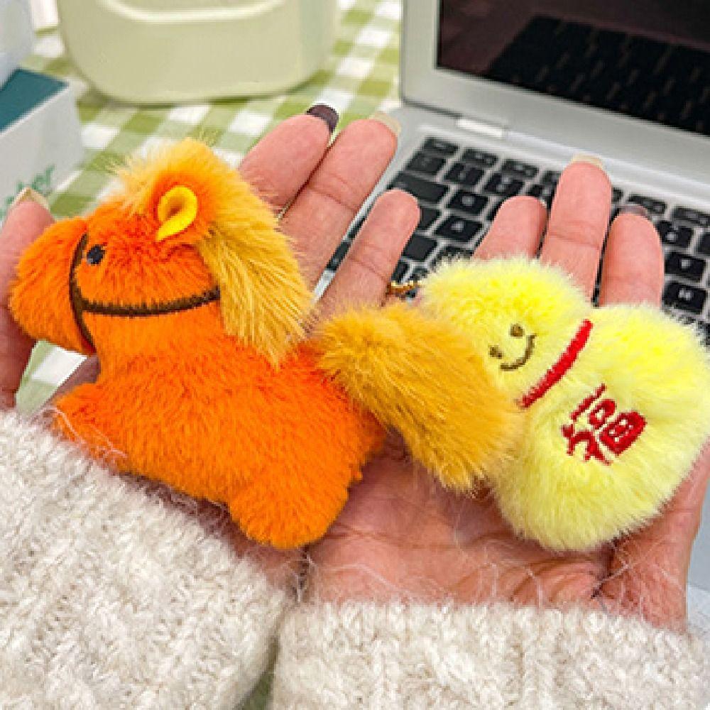 Creative Stuffed Animal Fridge Magnet Mini Plush Horse Doll Pendant Home Decoration