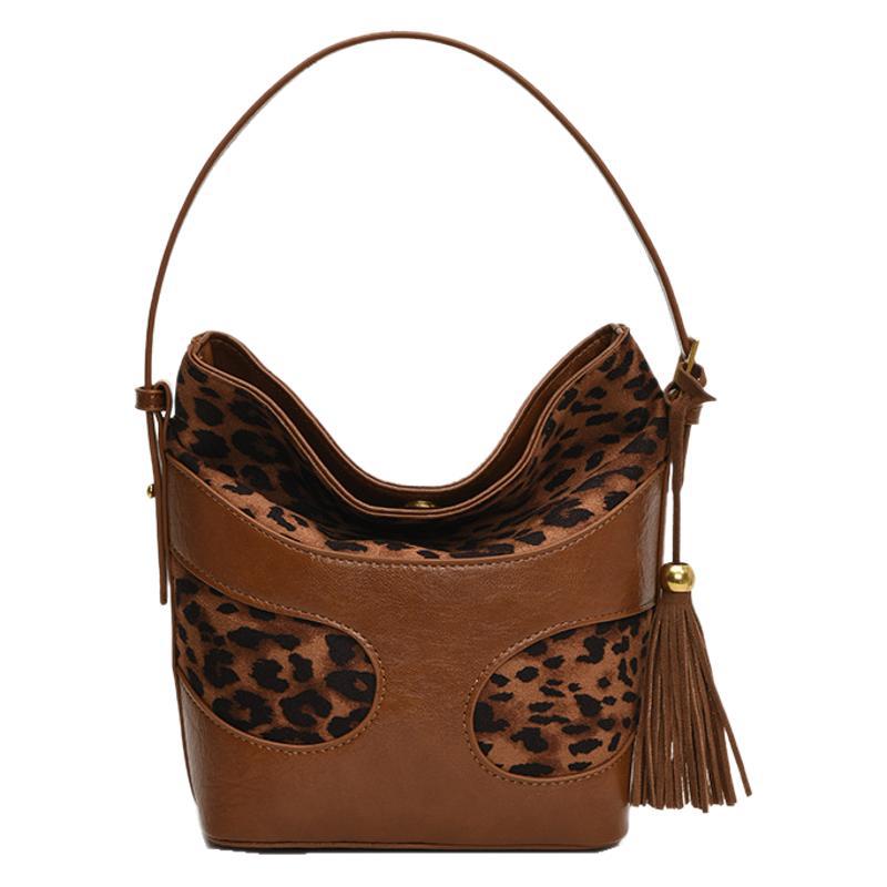 2025 new bag fashionable retro handbag shoulder crossbody bucket bag women's bag