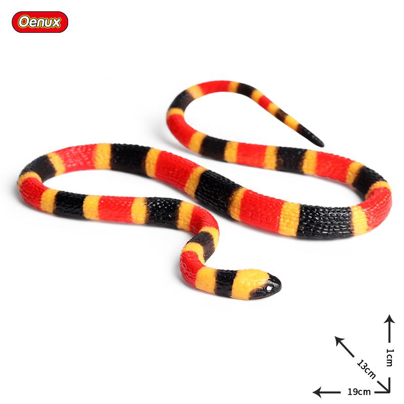 Oenux Simulation Forest Savage Snakes Animals Model Wild Cobra Rattlesnake Python Action Figures Party Favor Decor Kids Toy Gift