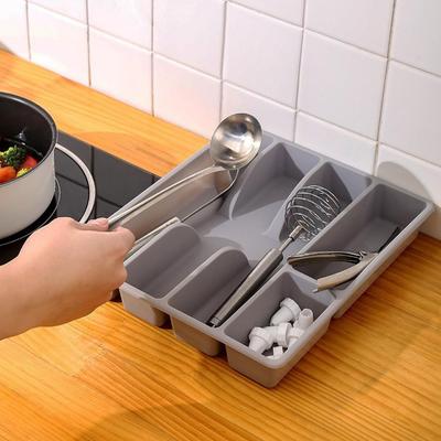 Cutlery Storage Box Classification Large Capacity Multi Compartments Utensil Organizer Tray Compact Drawer Utensil Caddy