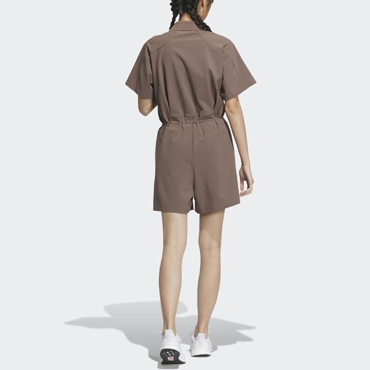 adidas Future Of Tech Short-Sleeve Jumpsuit Coffee Women's HY2844