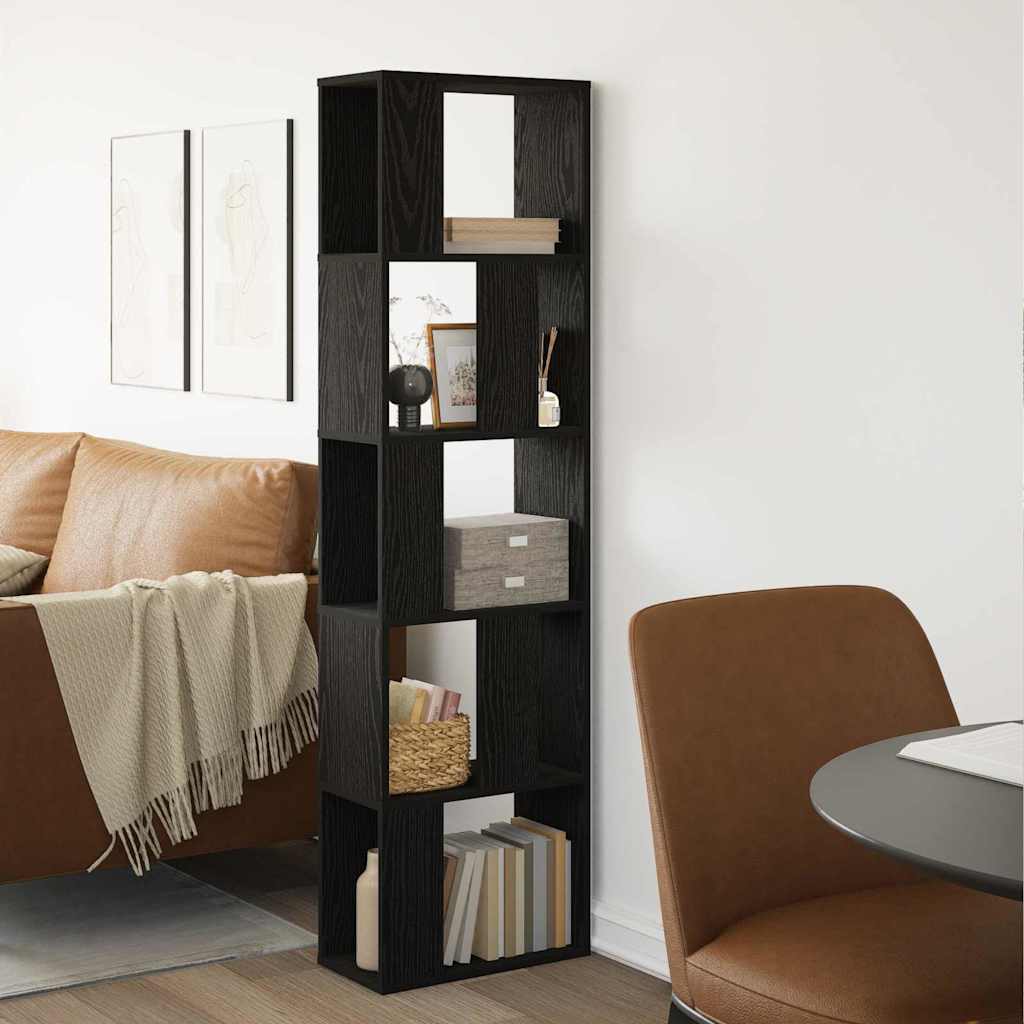 Bookshelf Black Oak Effect 45 x 23.5 x 162.5 cm