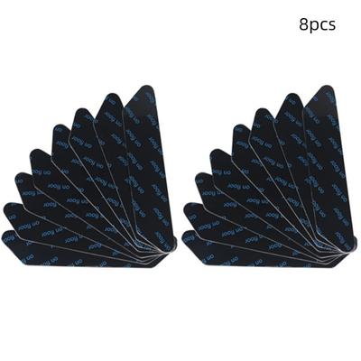 Vicloon Non-slip Mat for Carpet, 1/8pcs Carpet Stickers, Washable and Reusable, Carpet Corner Non-slip Carpet Stopper, 2 Sizes, Black