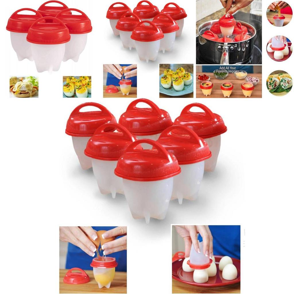 Premium Nonstick Silicone Egg Steamer Cups Six Pack For Perfect Poached Eggs