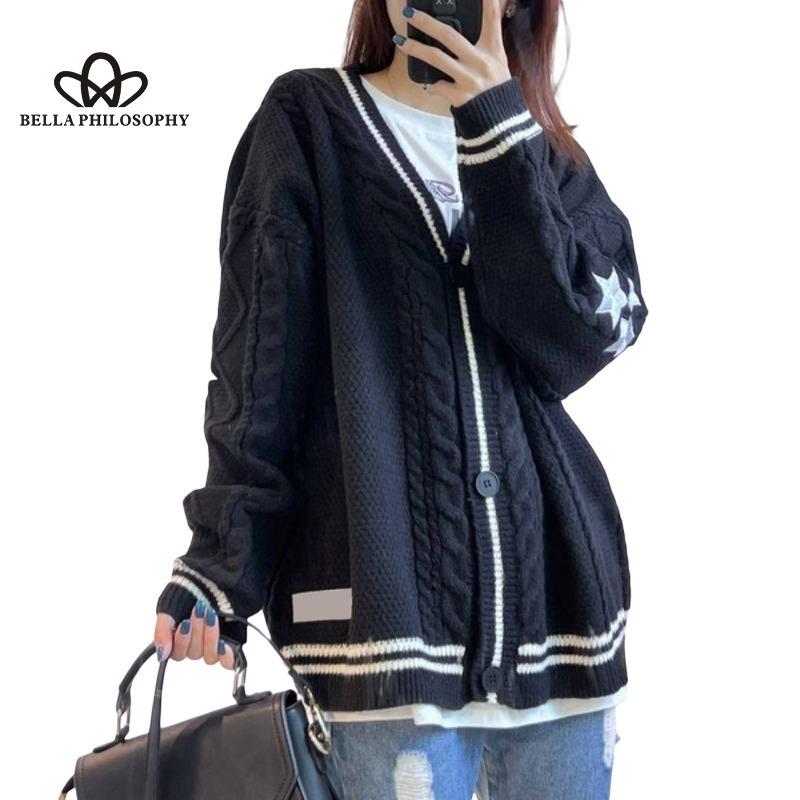 Otoño Invierno sólido de manga larga Cardigan Commuter tejido blanco roto suéter de una sola botonadura abrigo mujer ropa de moda