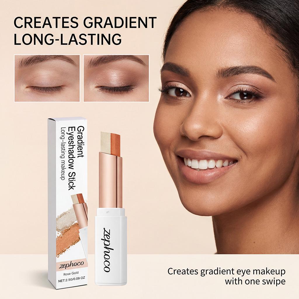 Zephoco Rose Gold Gradient Eyeshadow Stick – Smooth, Natural, Portable, Easy Application
