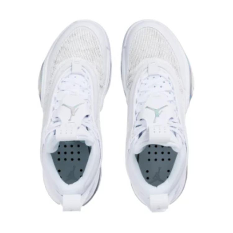 Jordan Air Jordan 36 Slip Resistant Cushioning Abrasion Resistant Mid top Children's Basketball Shoes White Silver DA9054-101