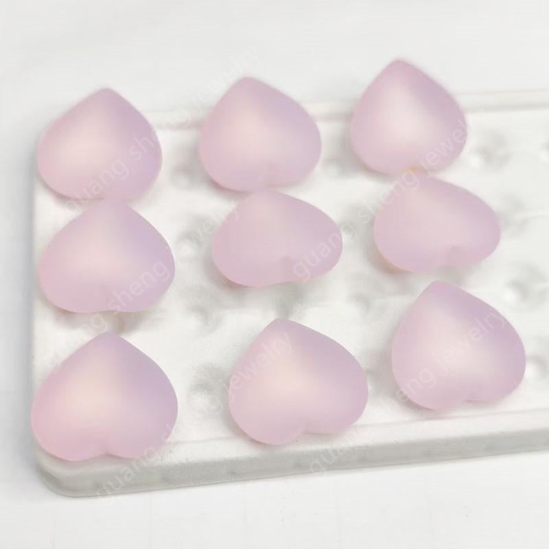 In-Stock Heart-Shaped Moonstone Color Glass Gemstone for Jewelry Accessories