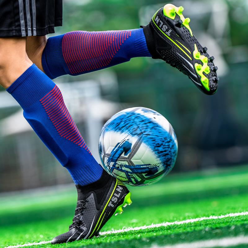 Boty na fotbal pro mládež Vysoce kvalitní ponožky na umělý trávník Outdoor Pánské dlouhé nehty Sportovní kopačky Velká velikost