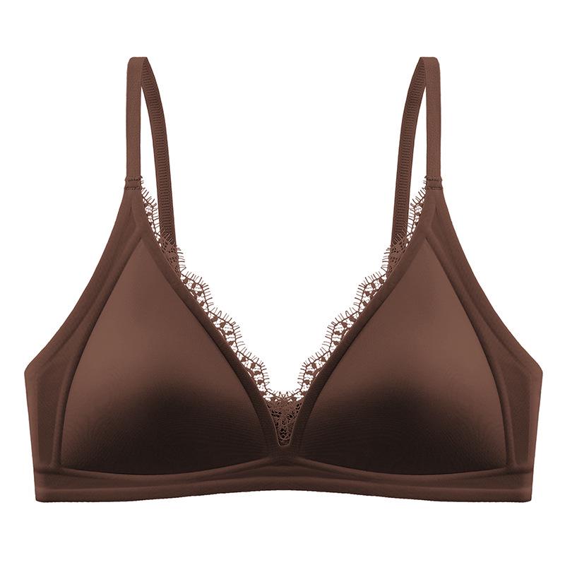 Lace Trim Wirefree Bra - Small Chest Support & Beautiful Back Design