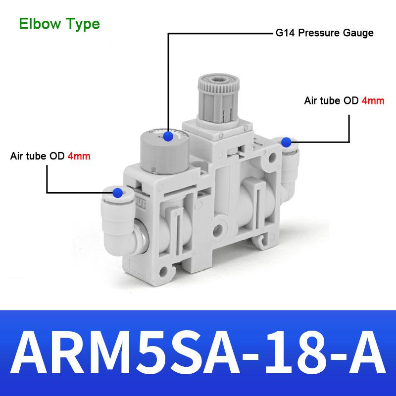 ARM5SA-06-A/ARM5SA-08-A Precision Pressure Regulators NEW Type ARM Series Miniature Integrated Compact Pressure Reducing Valve